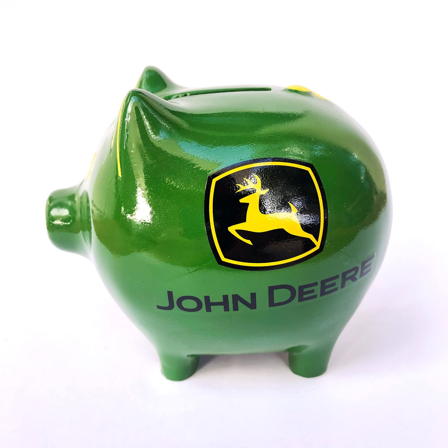 Polyresin JOHN DEERE Logo Green Piggy Bank Q-GM8493