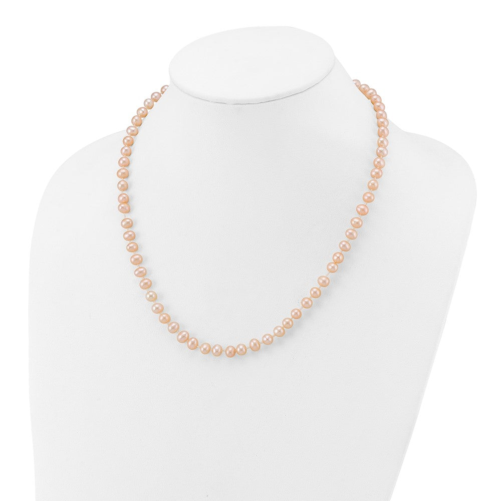 14k 5-6mm Pink Near-Round Freshwater Cultured Pearl 18 inch Necklace