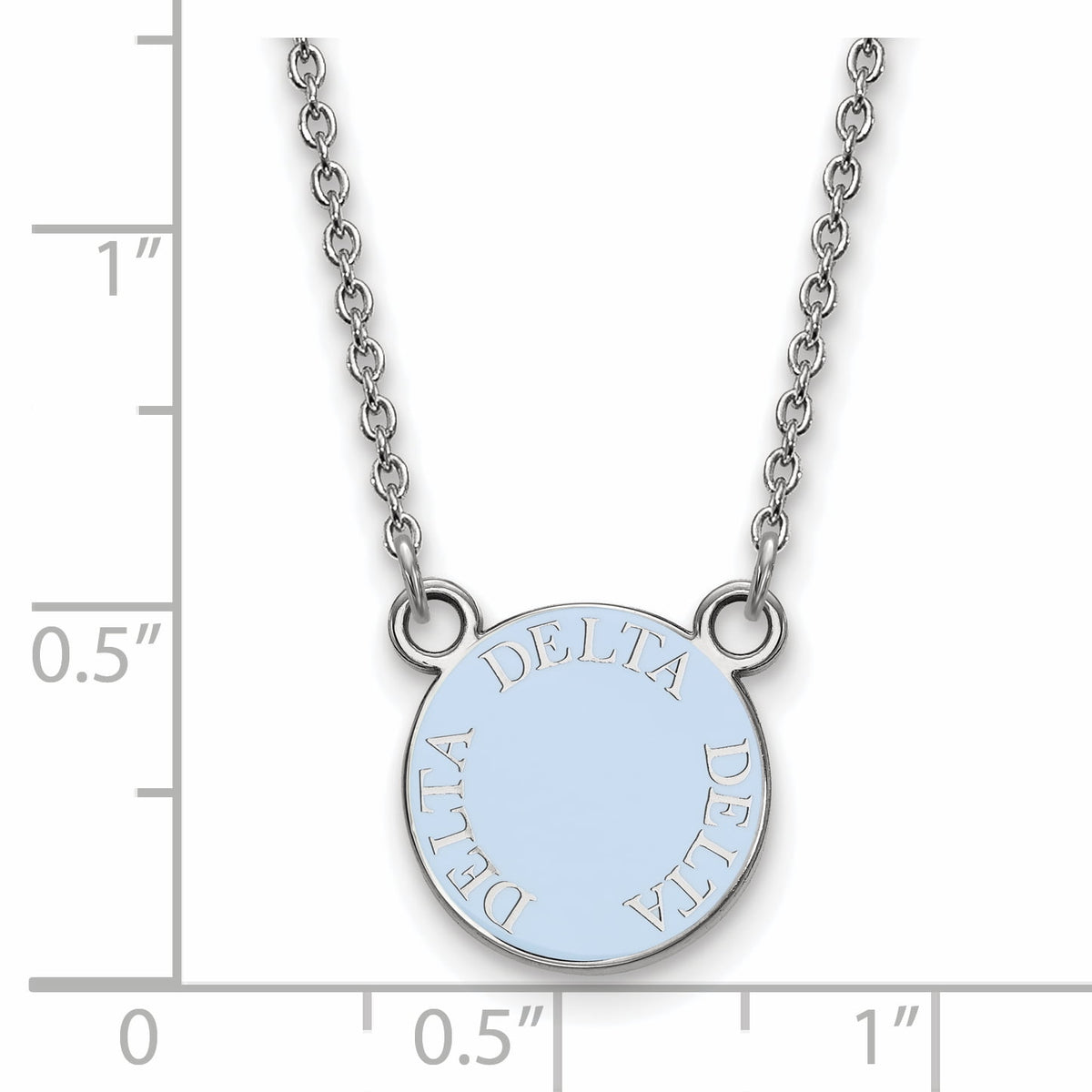 Sterling Silver 18in Official Licensed Greek Sororities Delta Delta Delta (???) XS Enamel Pendant w/Necklace