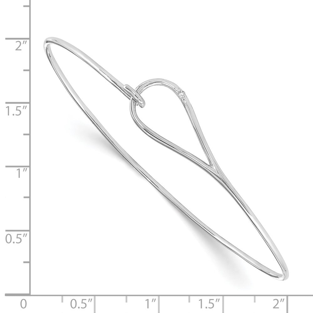 White Ice Sterling Silver Rhodium-plated Diamond Bangle