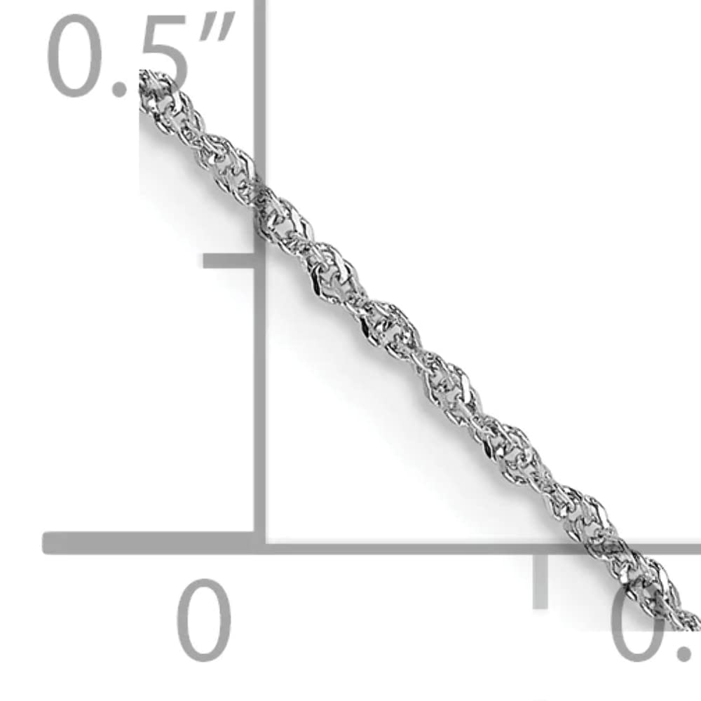 14K White Gold .8mm Sparkle Singapore Chain