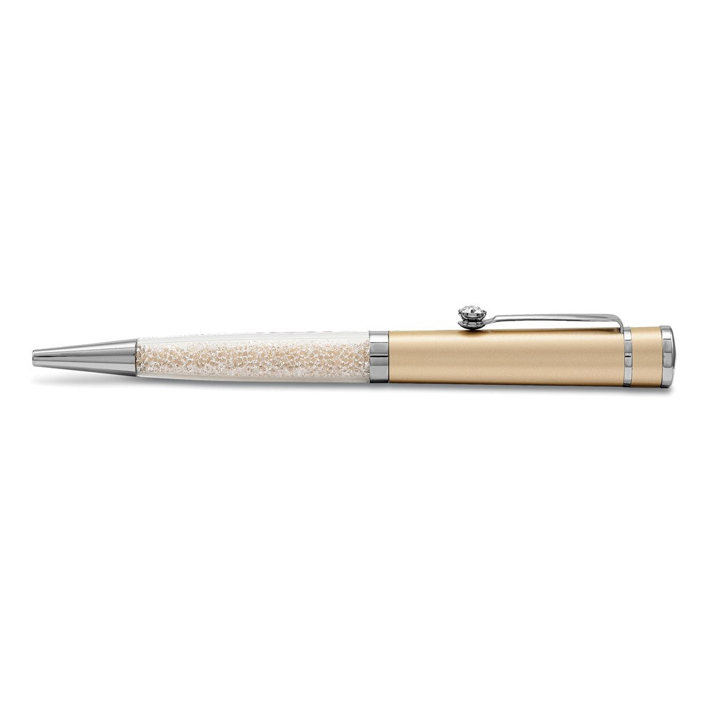 Luxury Giftware by Jere Champagne Crystal Filled Ballpoint Pen with White Vinyl Pouch Set
