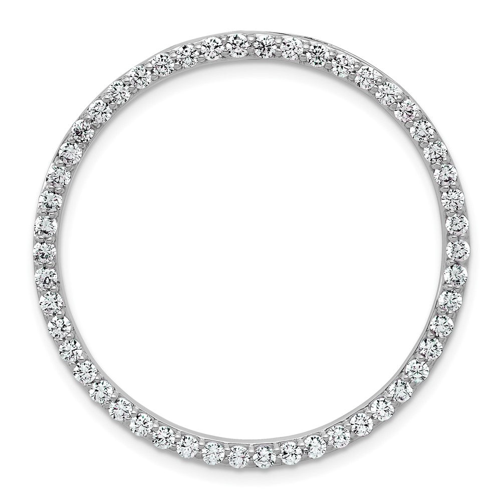 14k White Gold 1 1/2 carat Lab Grown Diamond VS+ F+ Complete Circle Chain Slide Pendant