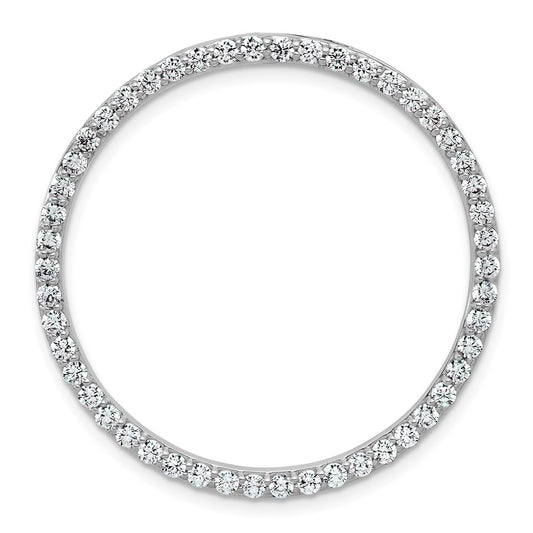 14k White Gold 1 1/2 carat Lab Grown Diamond VS+ F+ Complete Circle Chain Slide Pendant