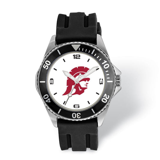 LogoArt University of Southern California Collegiate Gents Silicone Strap Quartz Watch QUSC169