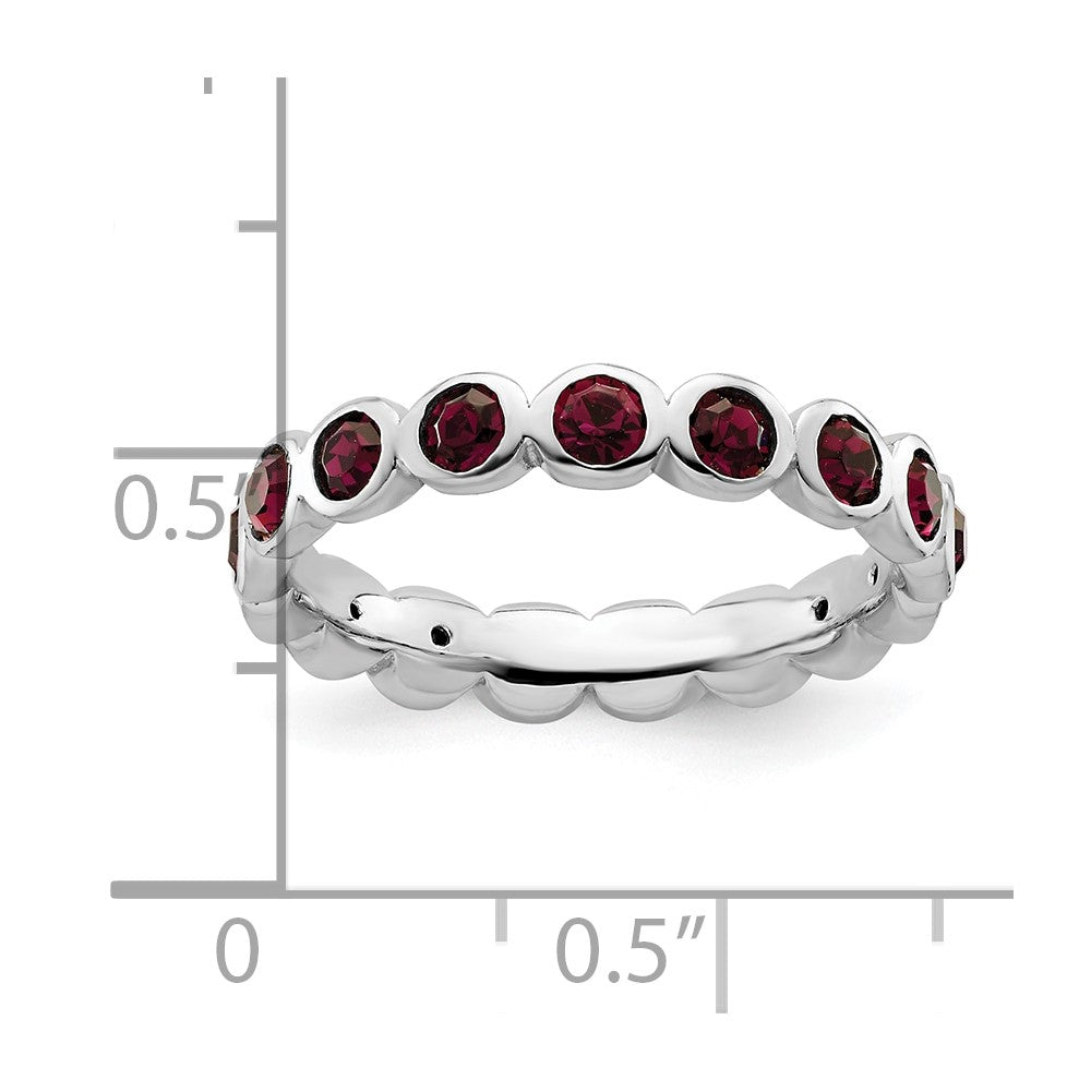 Sterling Silver Stackable Expressions February Crystal Ring Size -9