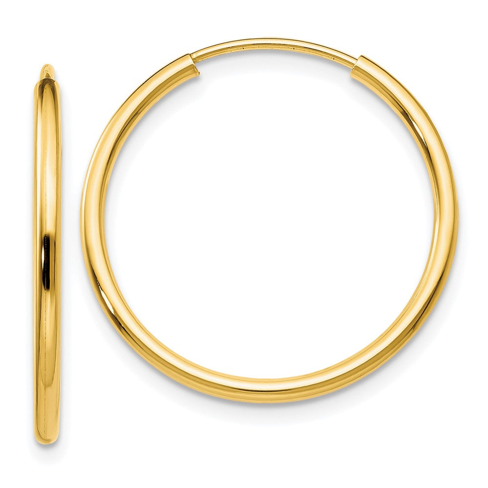 10k 1.2mm Polished Round Endless Hoop Earrings