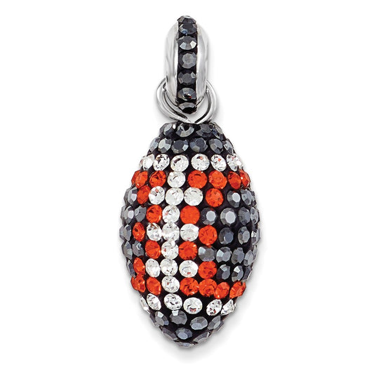 Sterling Silver Crystal Football Pendant