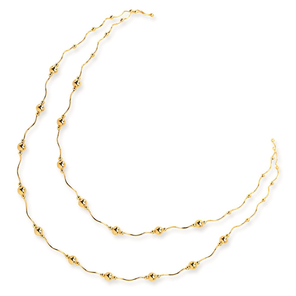 14ky Double Spiral and Bead Necklace