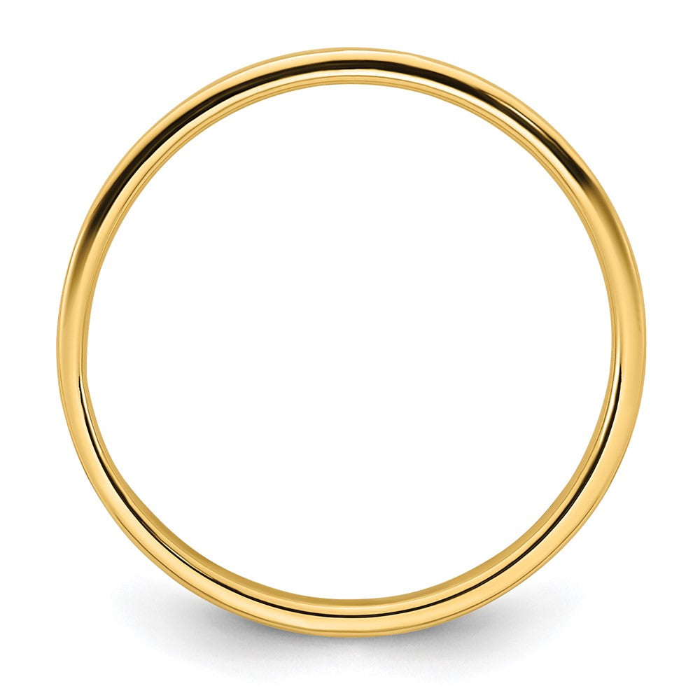 14k Yellow Gold 2mm Lightweight Flat Wedding Band Size 7.5