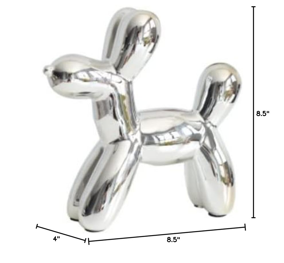 Creative Gifts International Balloon Dog Bank, Silver