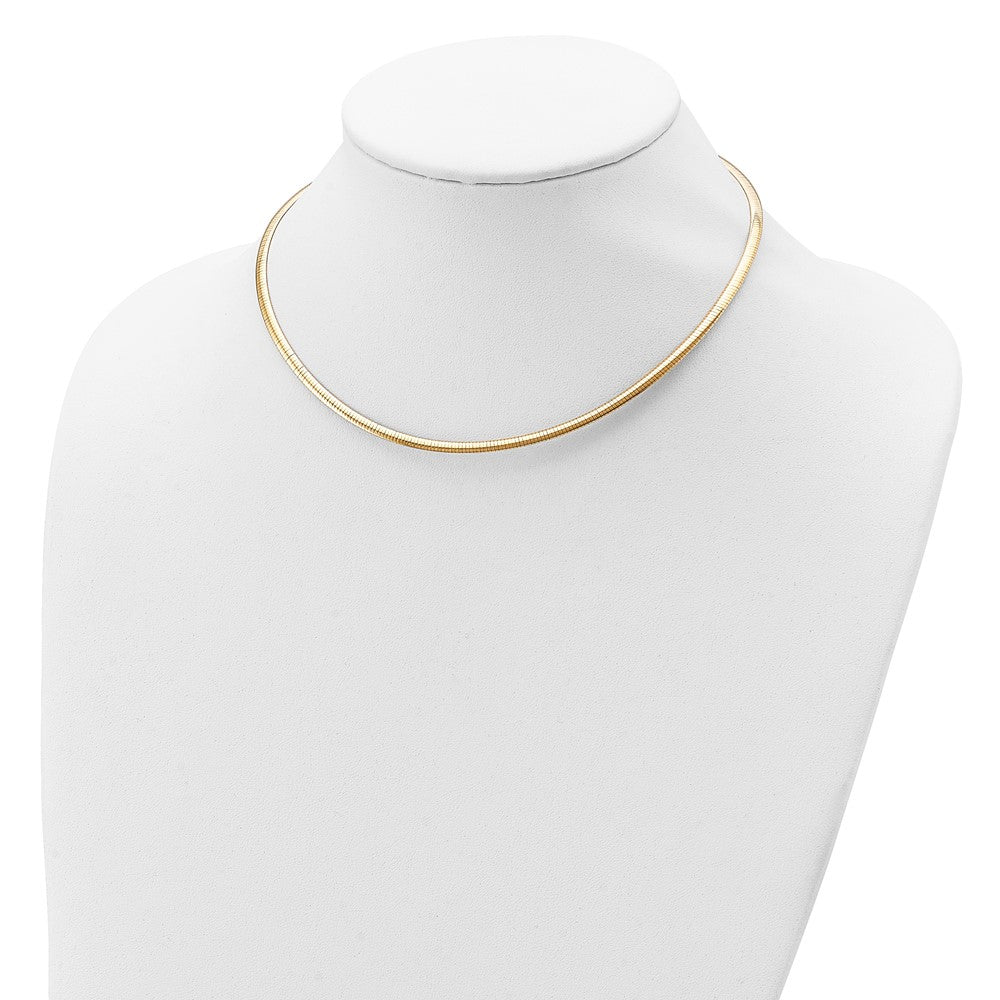 Sterling Silver Flash Gold-plated Reversible 3mm Cubetto Chain 16 Inches