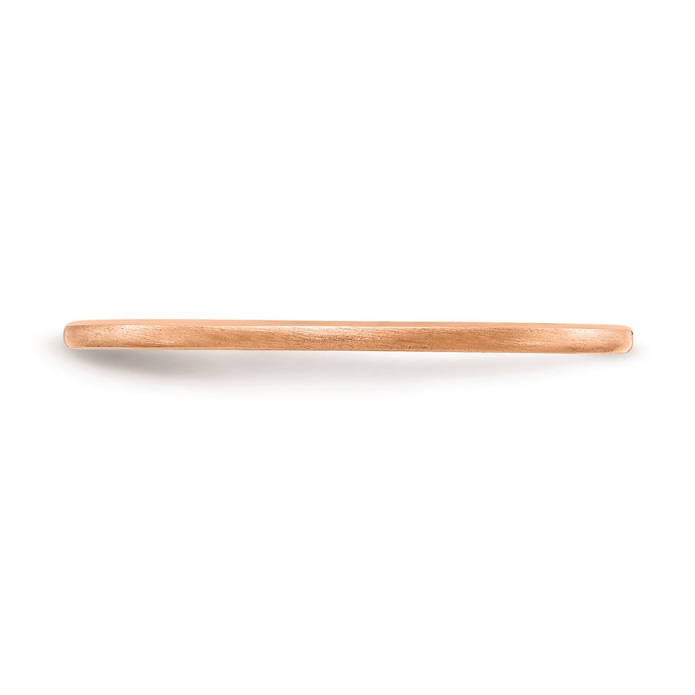 10K Rose Gold 1.2mm Half Round Satin Stackable Band Size 8.5