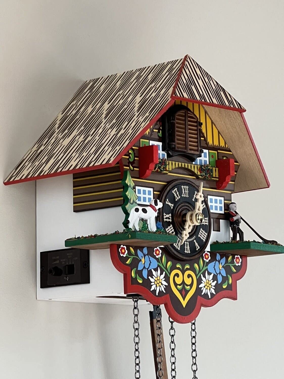 River City Clocks Musical Multi-Colored Quartz Cuckoo Clock