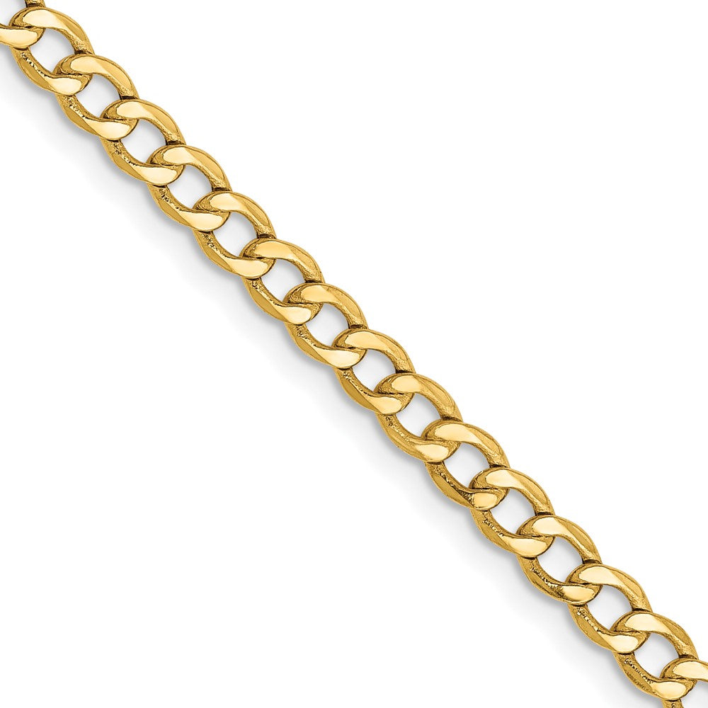 14k 3.35mm Semi-Solid Curb Chain
