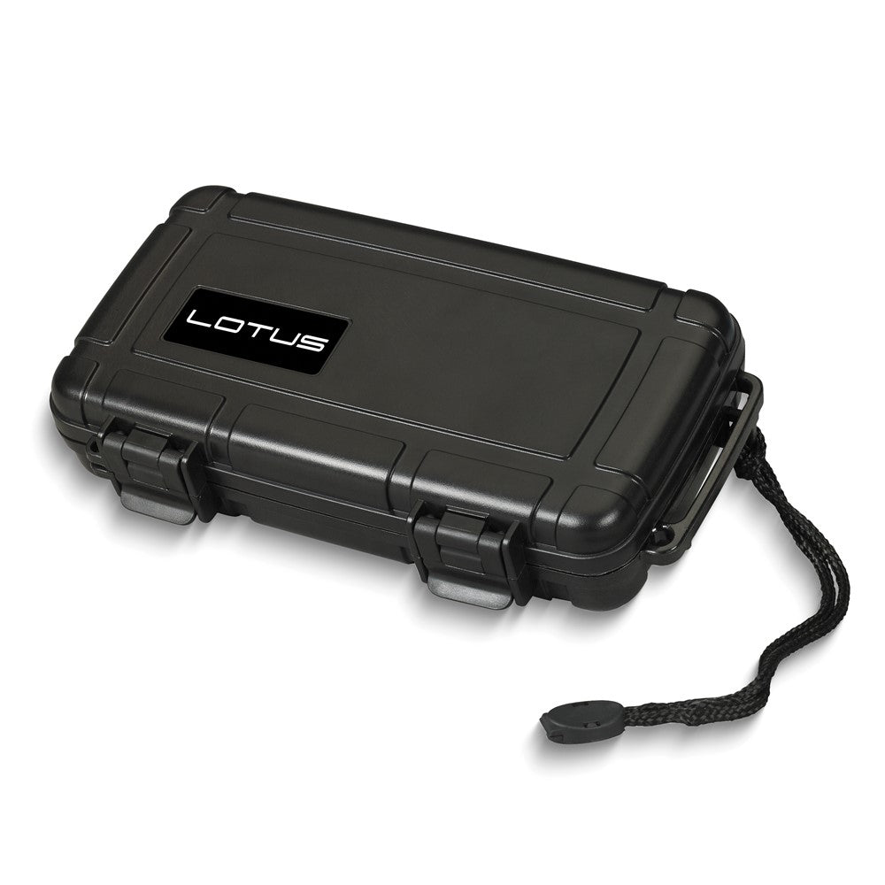 Lotus Watertight and Airtight Impact Resistant 5-Stick Travel Humidor with Built-in Foam Humidifier and Carry Strap