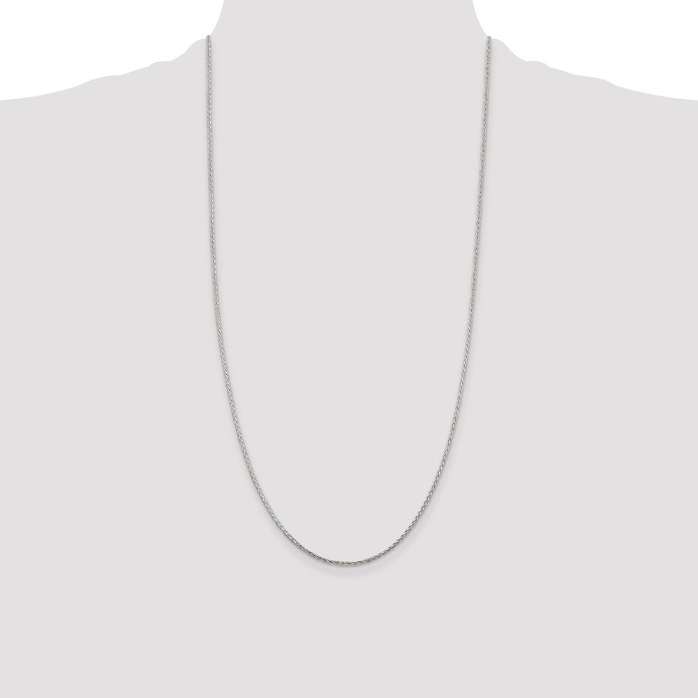 Sterling Silver 1.45mm Diamond-cut Round Spiga Chain 28 Inches