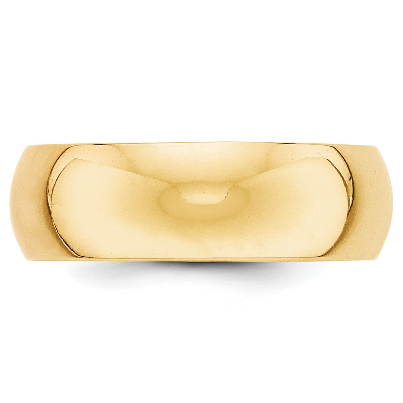 14k Yellow Gold 7mm Half-Round Wedding Band Size 7