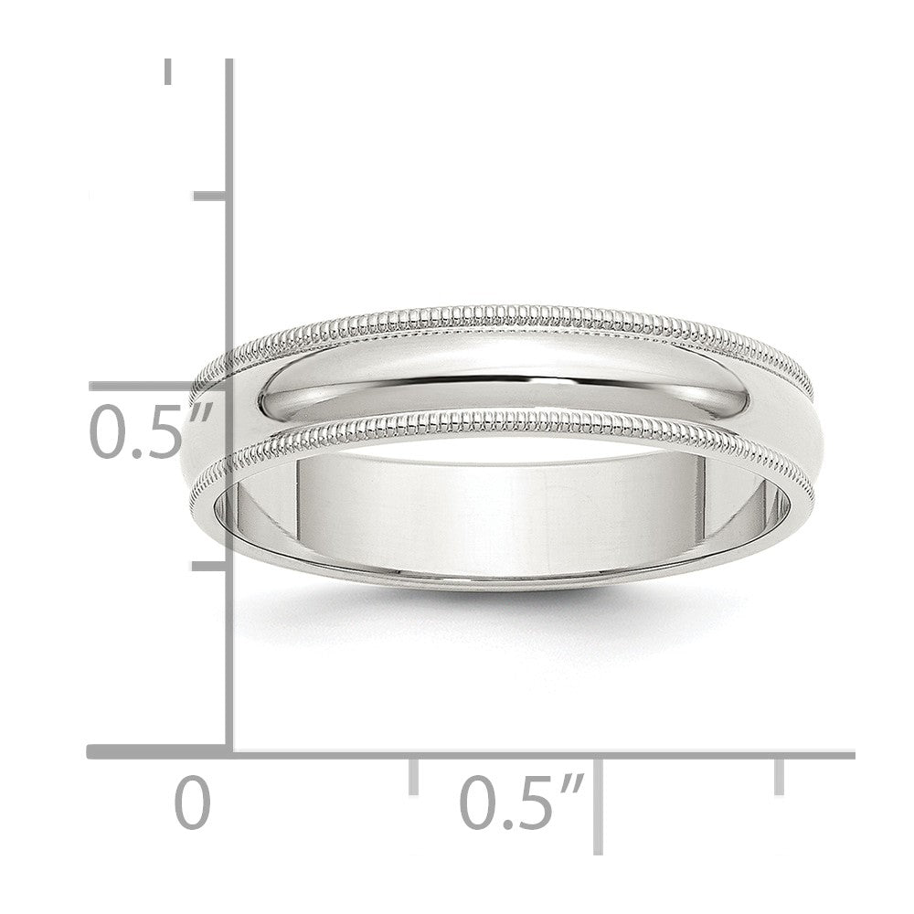Sterling Silver 5mm Half Round Milgrain Size 13.5 Band