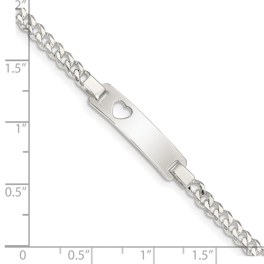 Sterling Silver Baby ID with Cut-out Heart Bracelet 5.5 inches