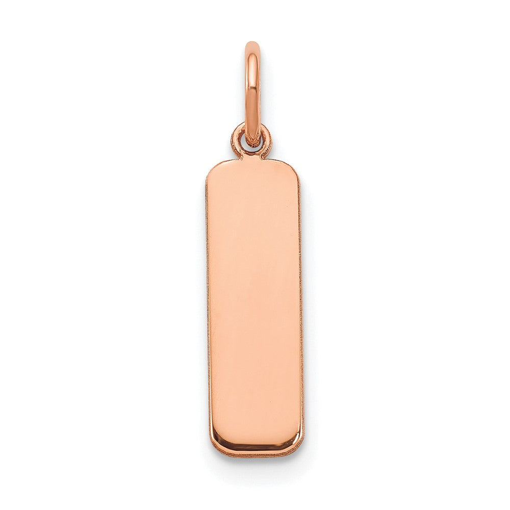 Sterling Silver/Rose-plated Small Blank Bar Charm