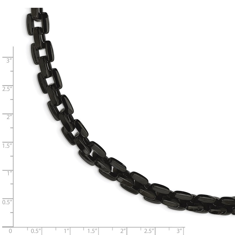 Stainless Steel Polished Black IP-plated 8.5in Bracelet 9 inches