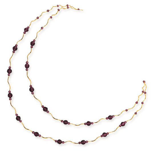 14ky Spiral & Purple Crystal Necklace