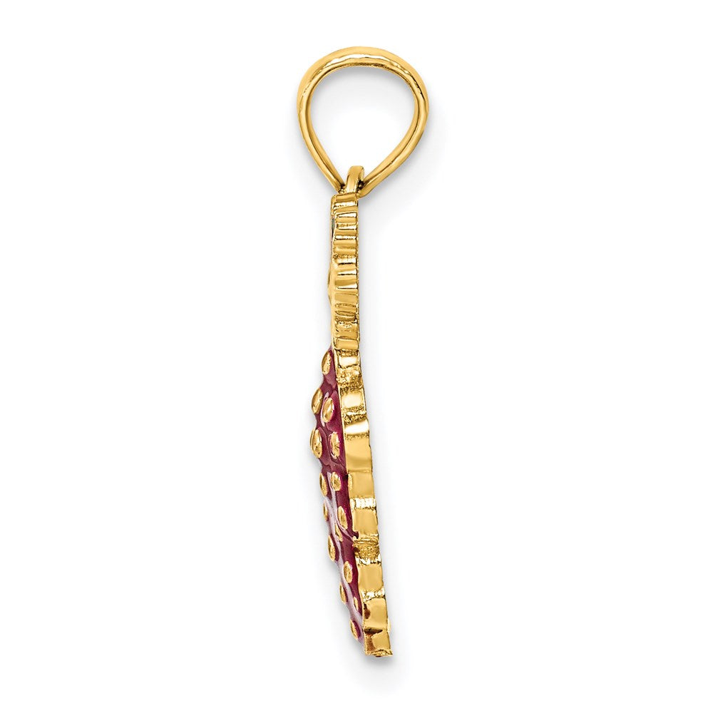 14K W/ Enamel Grapes W/ Stem and Leaf Charm