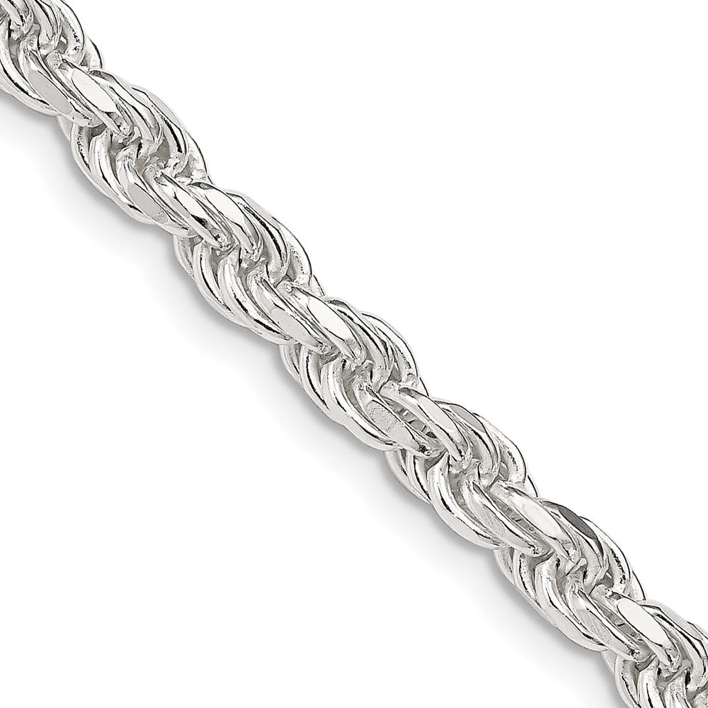 Sterling Silver 4.6mm Diamond-cut Rope Chain 24 Inches