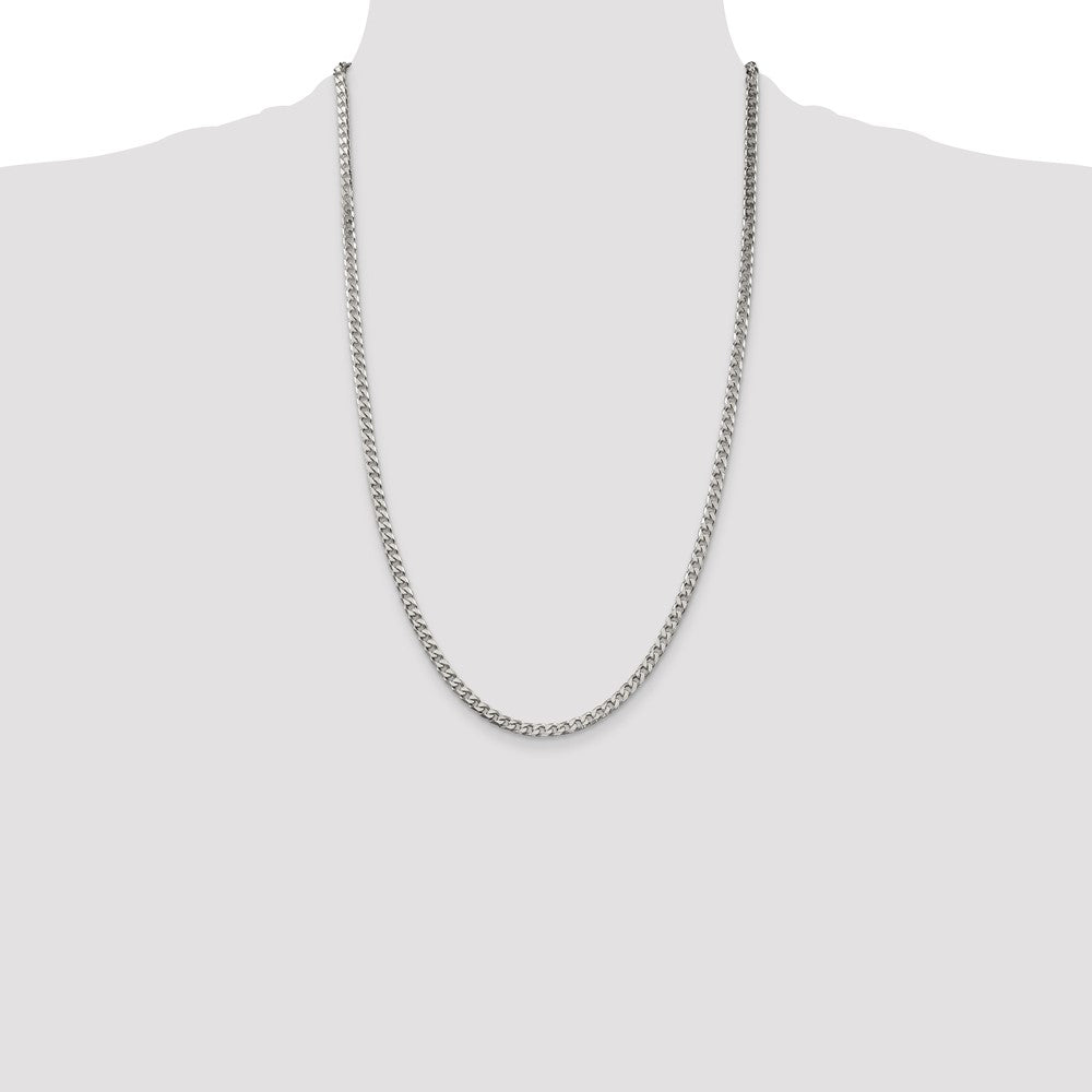 Sterling Silver Polished 3.5mm Curb Chain 26 Inches