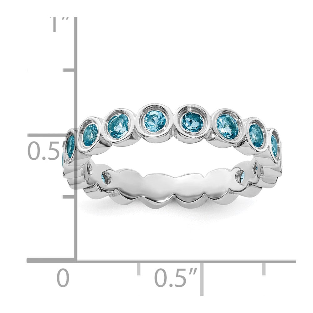 Sterling Silver Stackable Expressions Blue Topaz Ring Size -8
