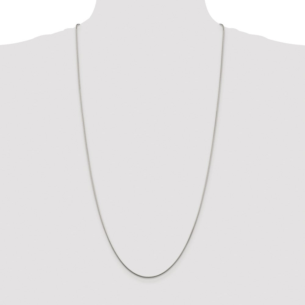 Sterling Silver Rhodium-plated 1.25mm Snake Chain