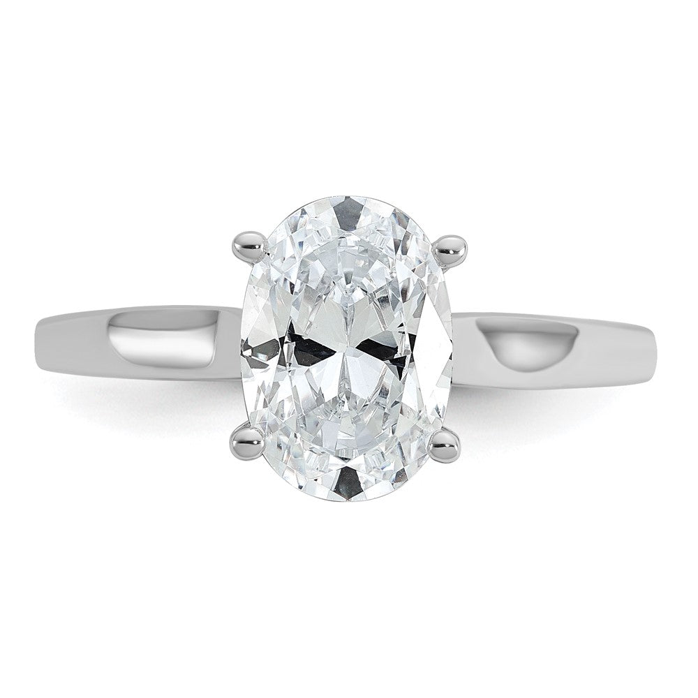 Cheryl M Sterling Silver Rhodium-plated Polished Oval CZ Ring