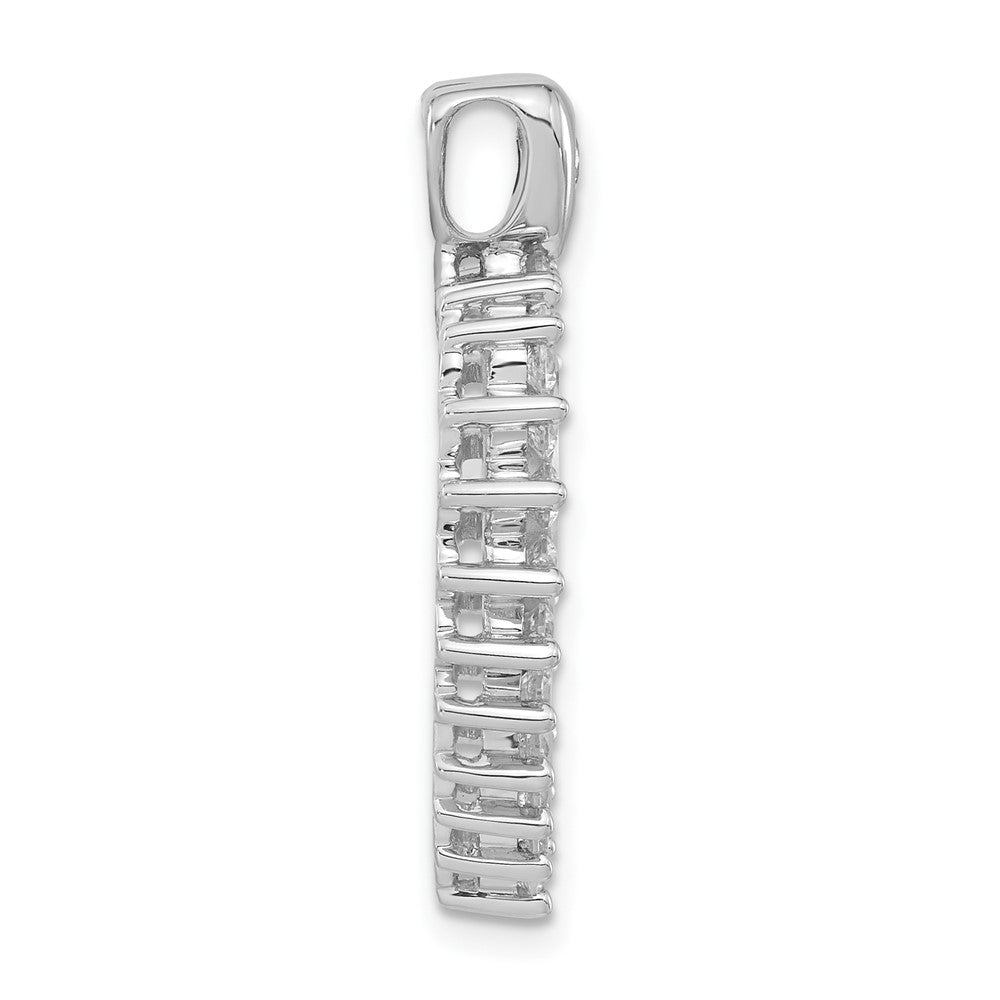 Sterling Silver Rhodium-plated Diamonore Heart Pendant