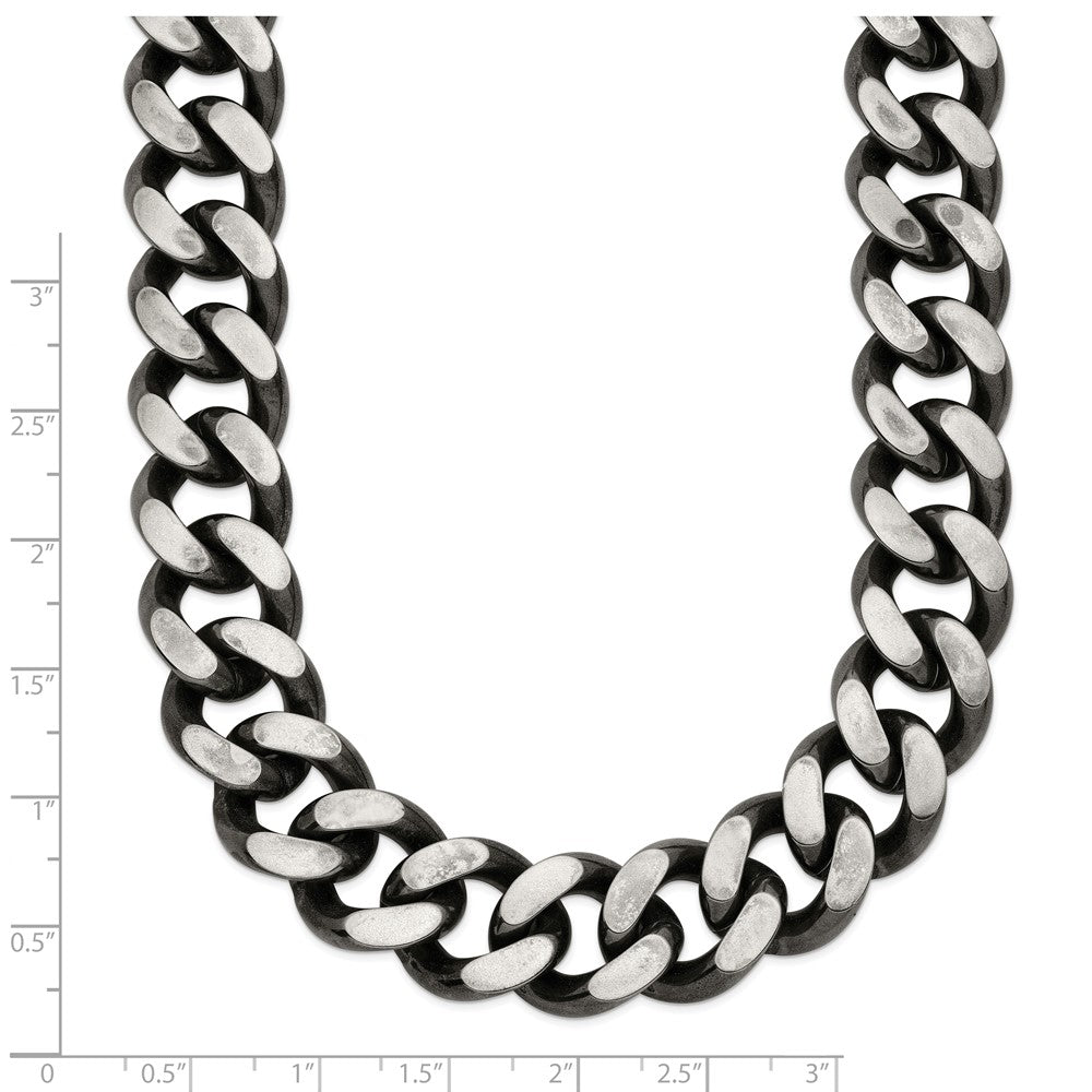 Stainless Steel Oxidized 13.75mm 24in Curb Chain