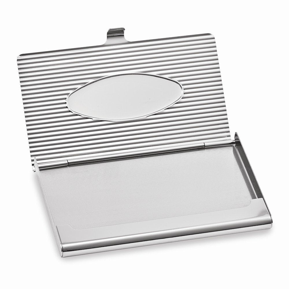 Nickel-plated Ribbed Business Card Case