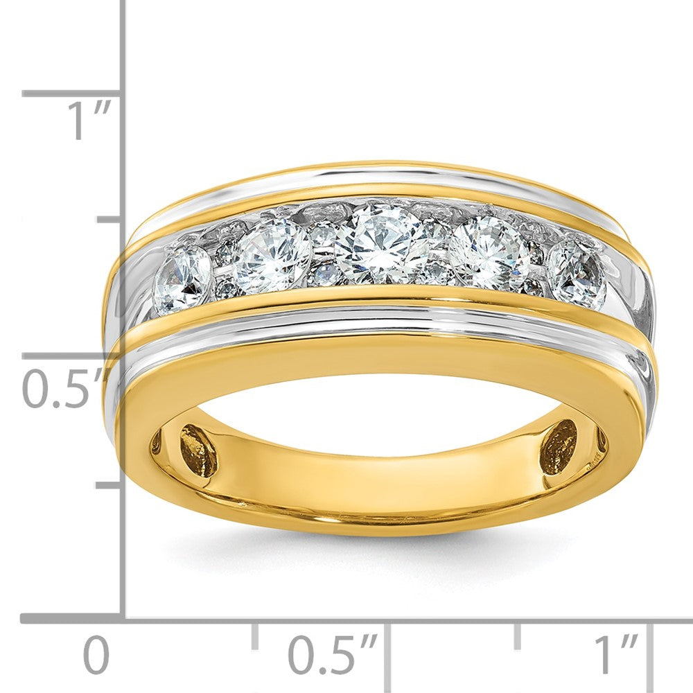 14k IBGoodman Men's Polished and Grooved Ring Mounting