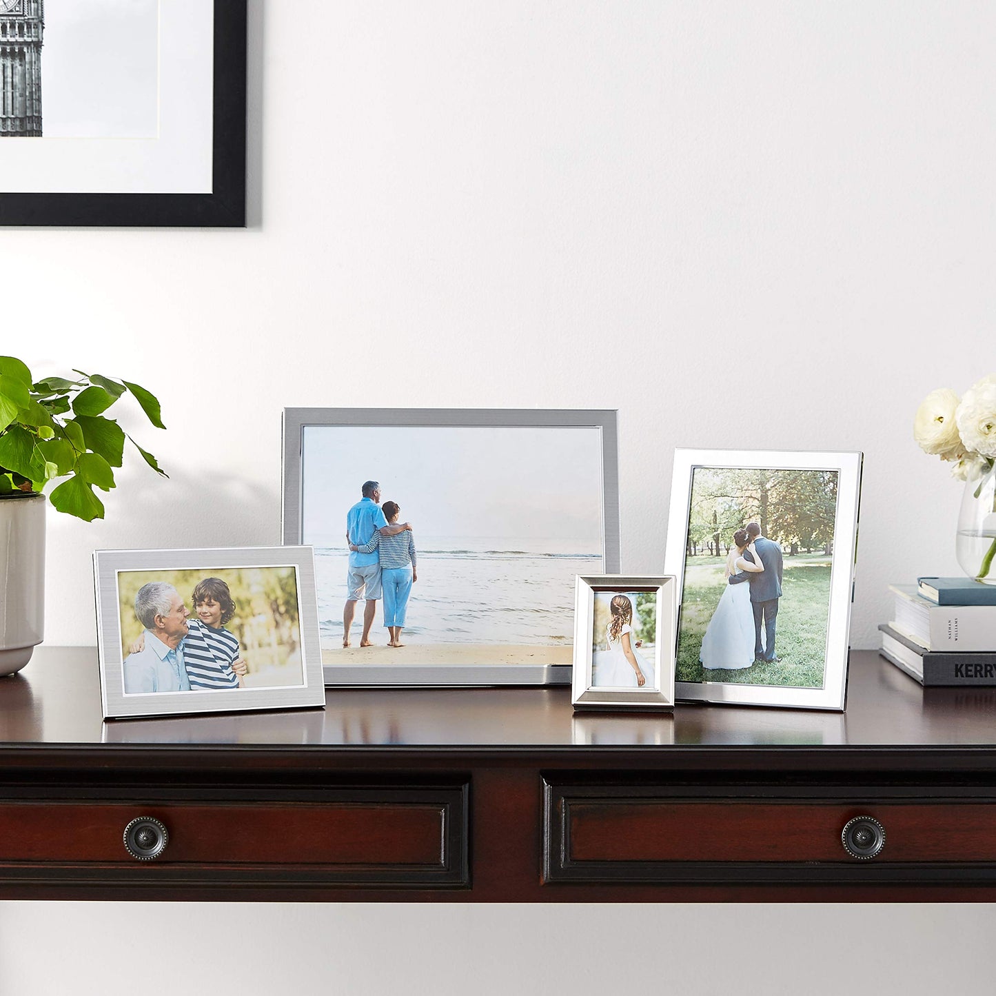 Brushed Silver 4x6 Metal Picture Frame