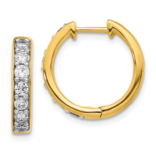 14k 1 carat Lab Grown Diamond VS/SI+ G+ Complete Hinged Hoop Earrings