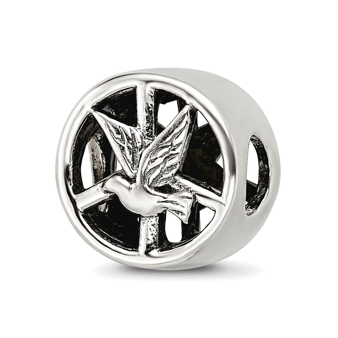 Sterling Silver Reflections Dove & Peace Sign Bead