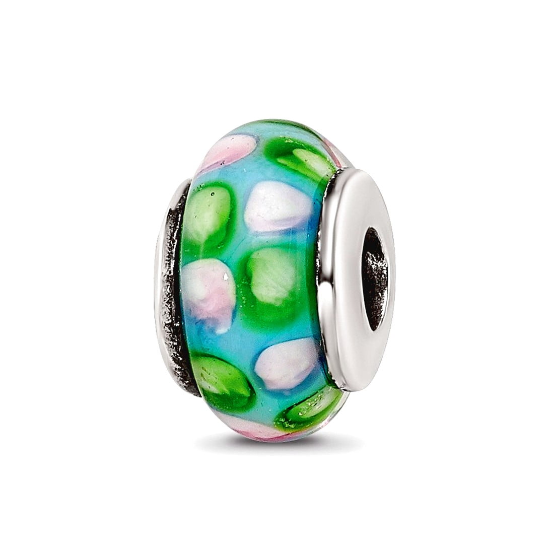 Sterling Silver Reflections Kids Blue Hand-blown Glass Bead