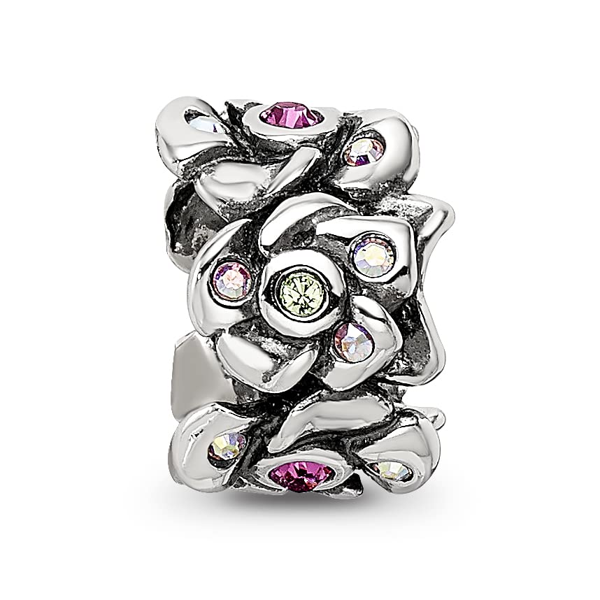 Sterling Silver Reflections Crystals Cherry Blossoms Bead
