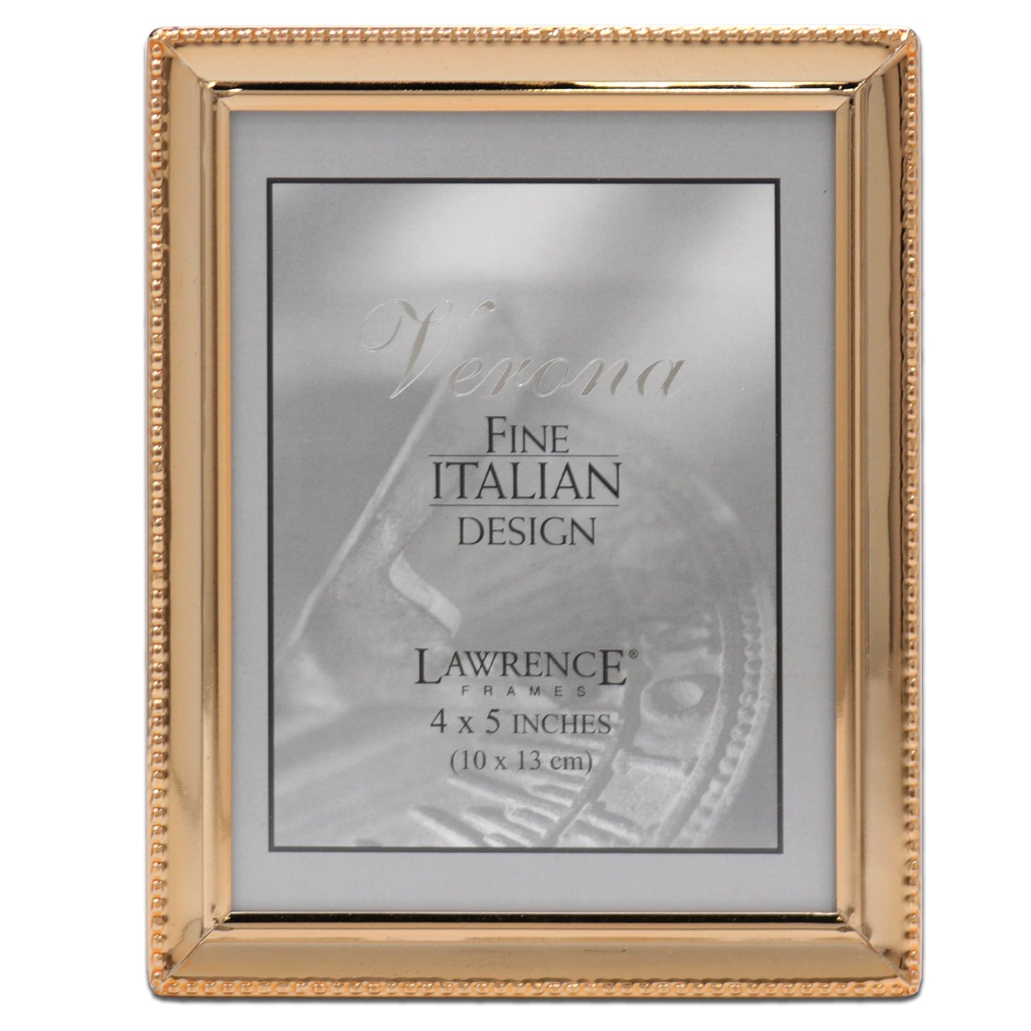Lawrence Frames 4.13" x 5.31" Metal Picture Frame, Gold