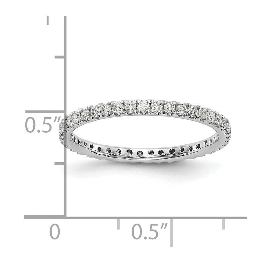 14k White Gold 1/2 carat Lab Grown Diamond VS/SI+ G+ Size 4 Shared Prong Eternity Band
