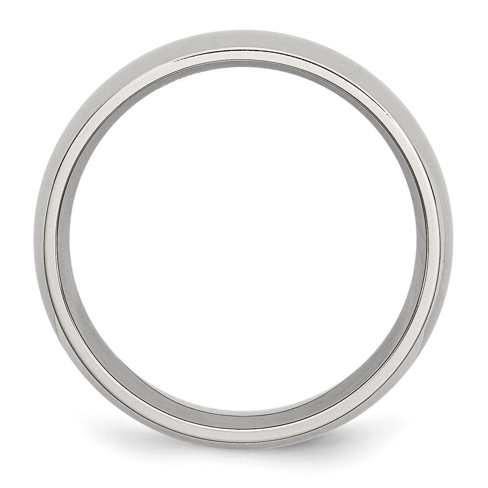Stainless Steel Polished 7mm Half Round Band Size - 10.5