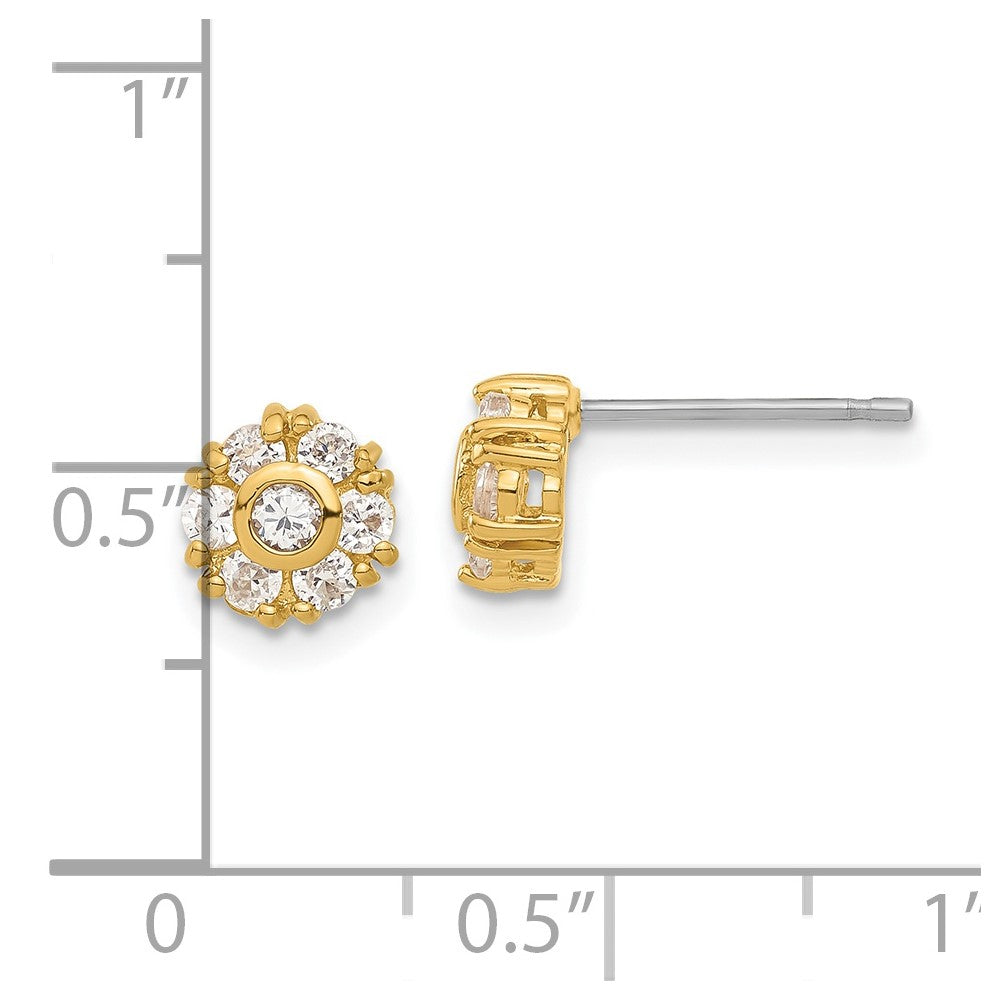 Gold-plated Kelly Waters White CZ Flower Earrings