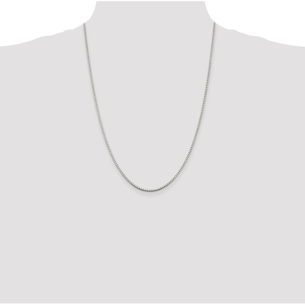 Sterling Silver Rhodium-plated 1.75mm Box Chain 24 Inches