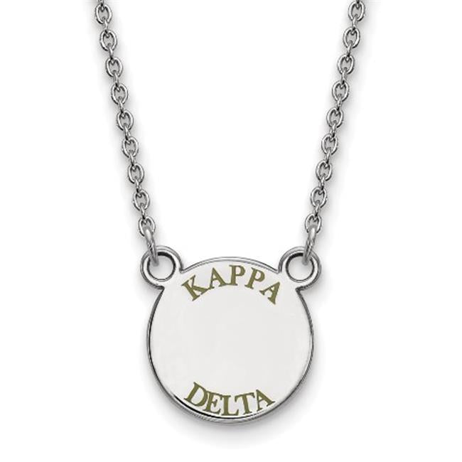 LogoArt Sterling Silver Kappa Delta Extra Small Enameled Pendant Necklace With 18 Inch