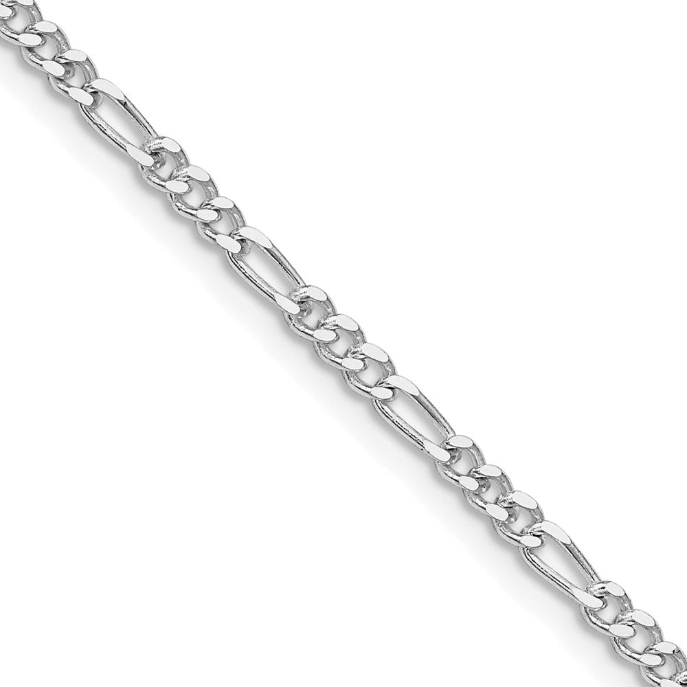 Sterling Silver Rhodium-plated 2.5mm Figaro Chain 28 Inches