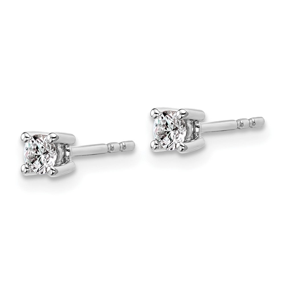 14k White Gold 1/4 ctw Lab Grown Diamond VS+ F+ Round 4 Prong Heavy Wt. Stud Earrings